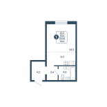 Студия, 30.6 м²